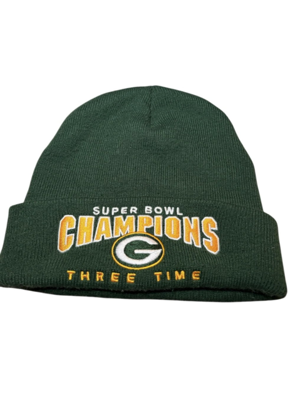 Green Bay Packers Super Bowl Champions Three Time Beanie Knit Hat